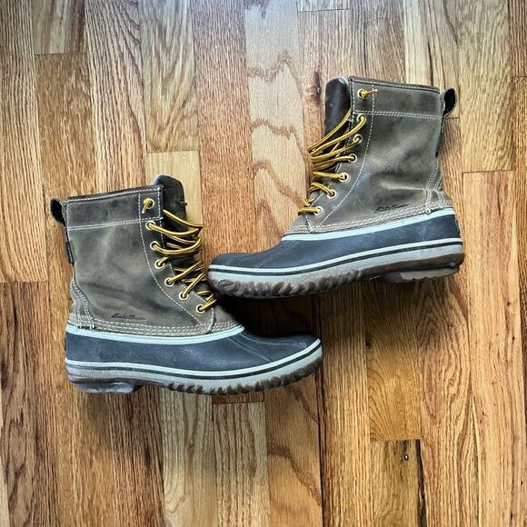 Eddie Bauer Women's Gray Boots with Yellow Laces - Picture 2 of 7